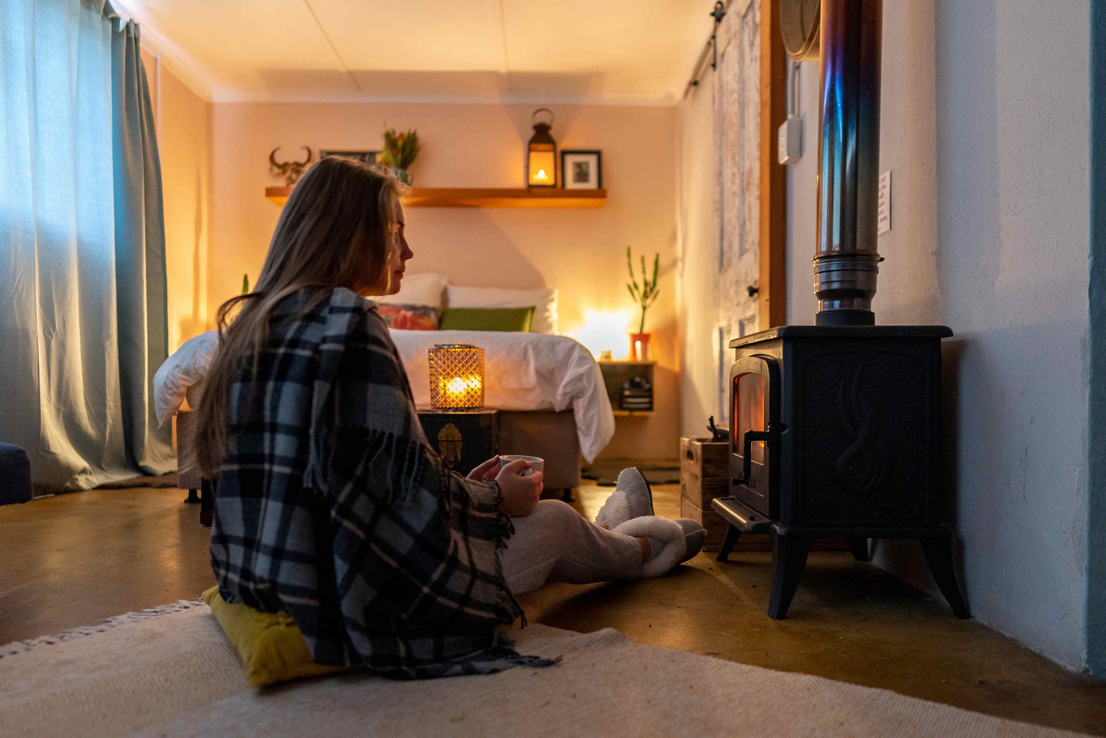Each cottage has a fire place